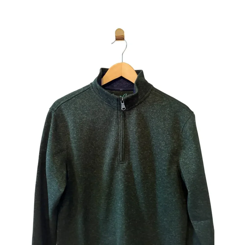 Robert Graham Kenwood Long Sleeve Quarter Zip Sweater Forest Green S